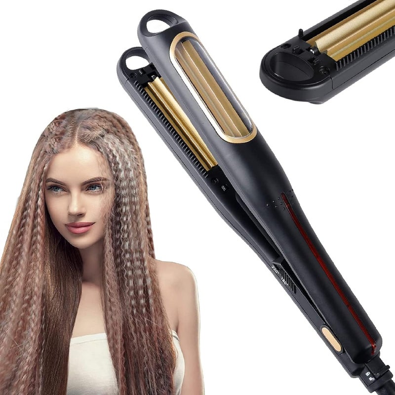 Hann Auto Hair Crimping Iron - Volumizing Fluffy Hairstyle Curler, Corrugation Crimper, Anti Static - Adjustable Temperature for All Hair Types - Image 1